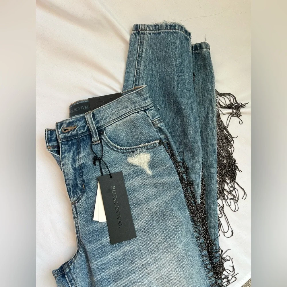 Blue Revival Piper High Rise Chain Fringe Jean